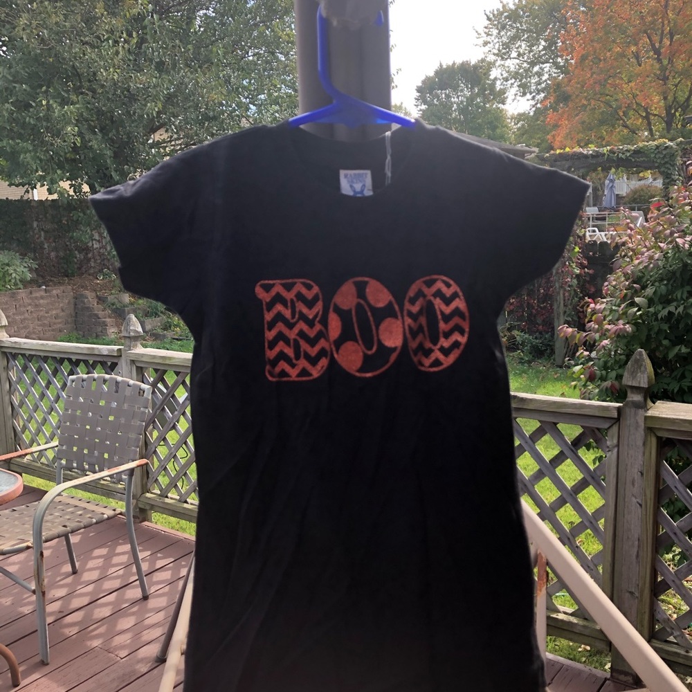 Black Halloween Glitter BOO! 4T Tee